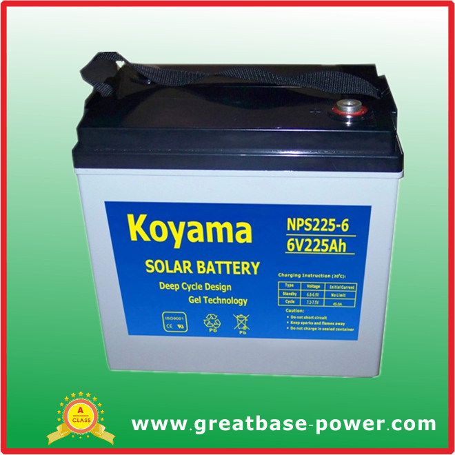 6V 225ah Deep Cycle Gel Battery for Photovoltaic Systems