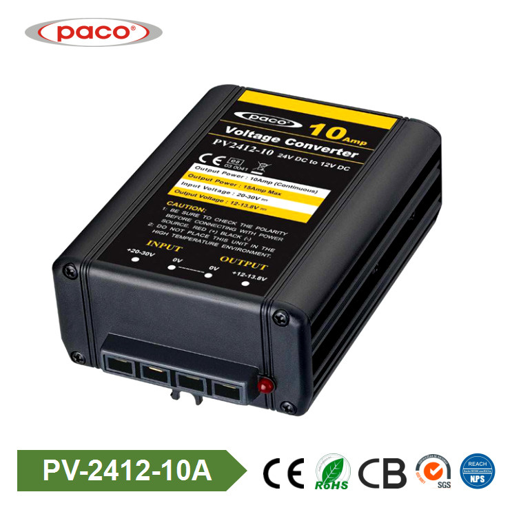 10AMP 24V DC to 12V DC Power Converter Inverter with Auto Operation Fan