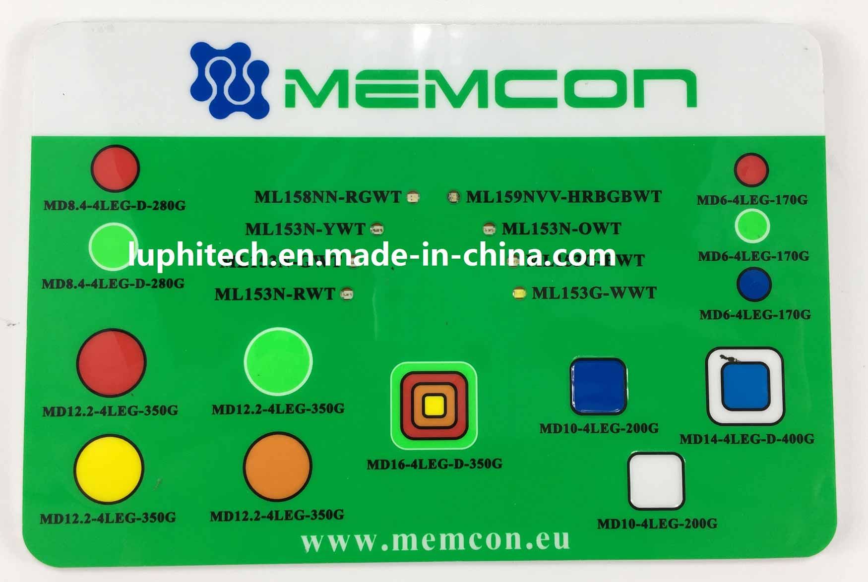 Multi Colors Overlays High Quality Stainless Aluminum Plate Membrane Switch