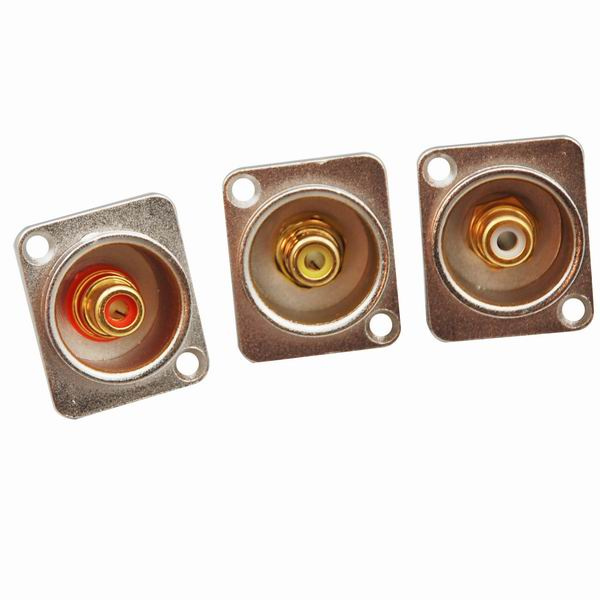 RCA Phono Female Panel Socket RCA Jack Panel Chassis Mount Square 