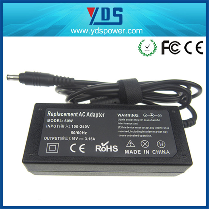 19V 3.15A 60W for Samsung Laptop AC DC Power Adapter