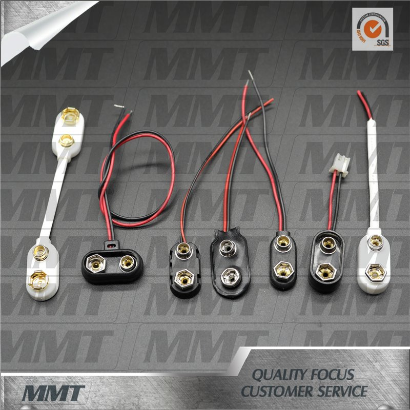 Customized ABS or PVC 9V Battery Snap with Lead Wire