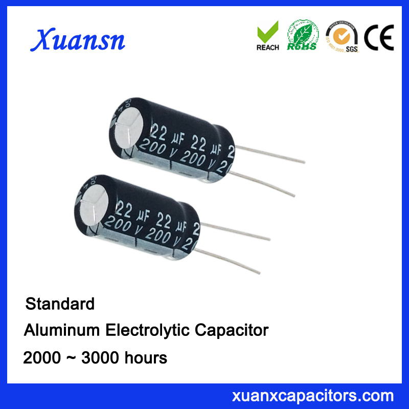 22UF 200V Aluminum Eelctrolytic Capacitor for Adapter