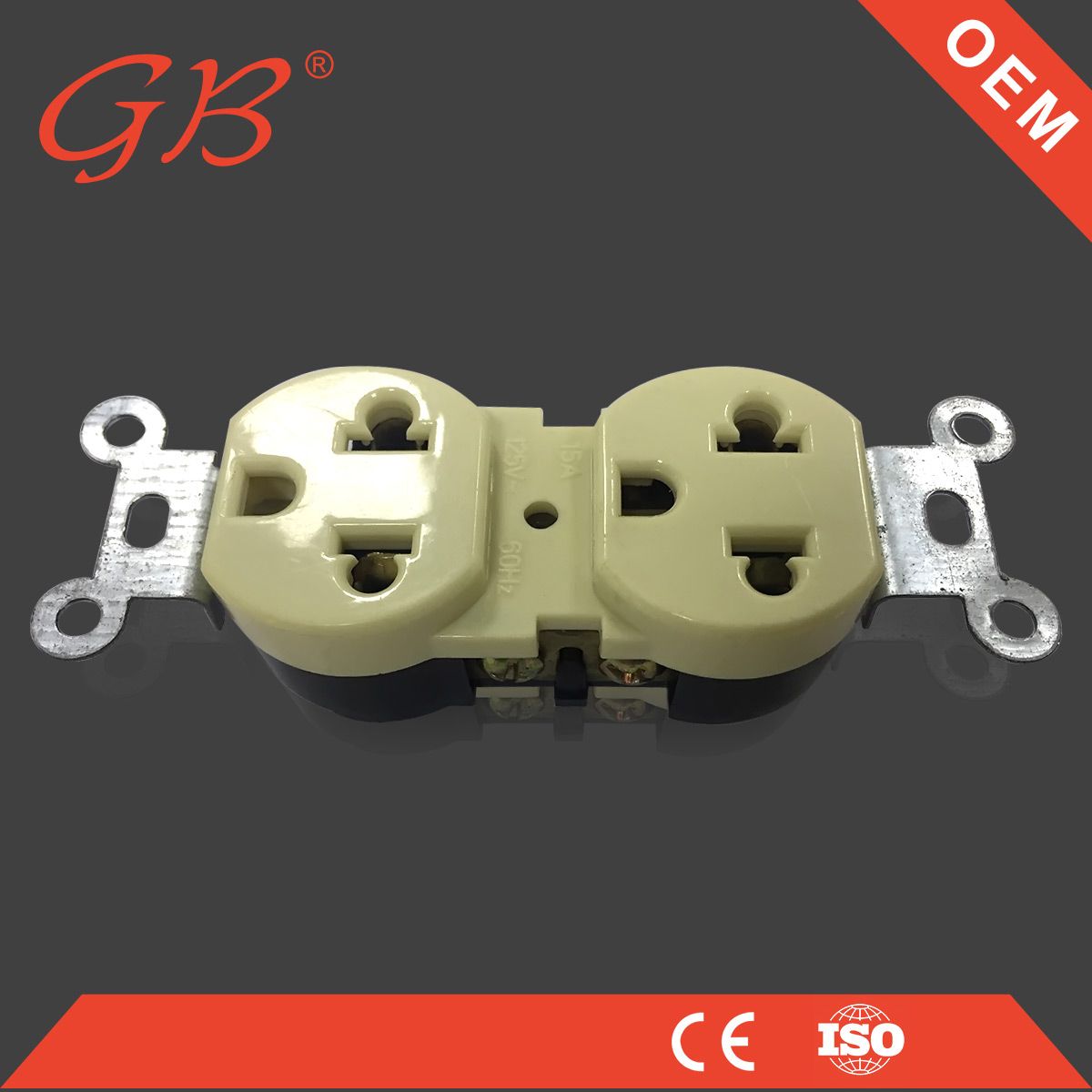South American 2 Gang 3pin Wall Switch and Wall Socket