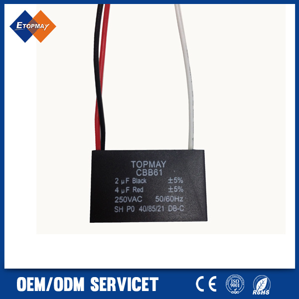 3 in 1 2+4UF 250VAC Cbb61 Fan Capacitor