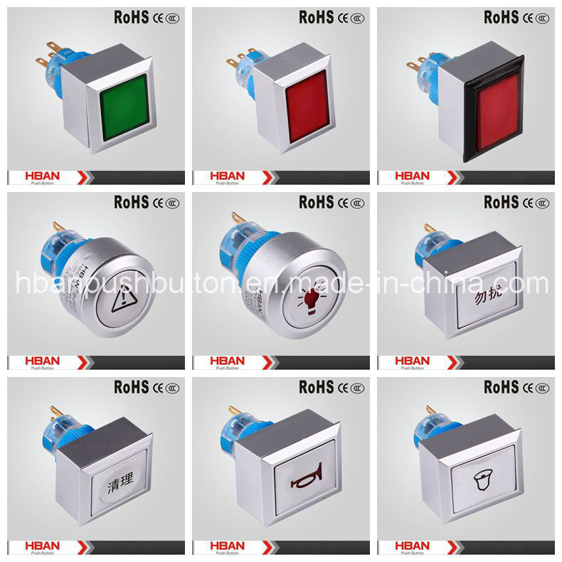 Hban Rectangular Momentary Latching Start-Stop Plastic Push Button Switch