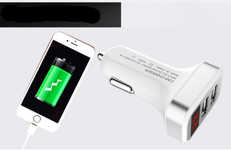 Dual USB Car Charger with Screen Display