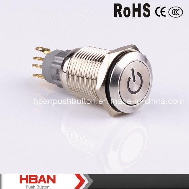 Hban 16mm Power Symbol Illuminated Push Button Switch