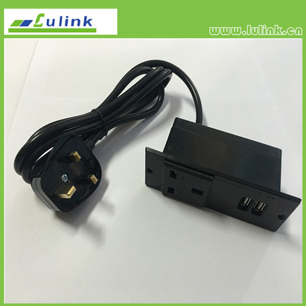 2m Long UK Plug Dual USB Universal Power Socket, Extension Socket with 2 USB Output