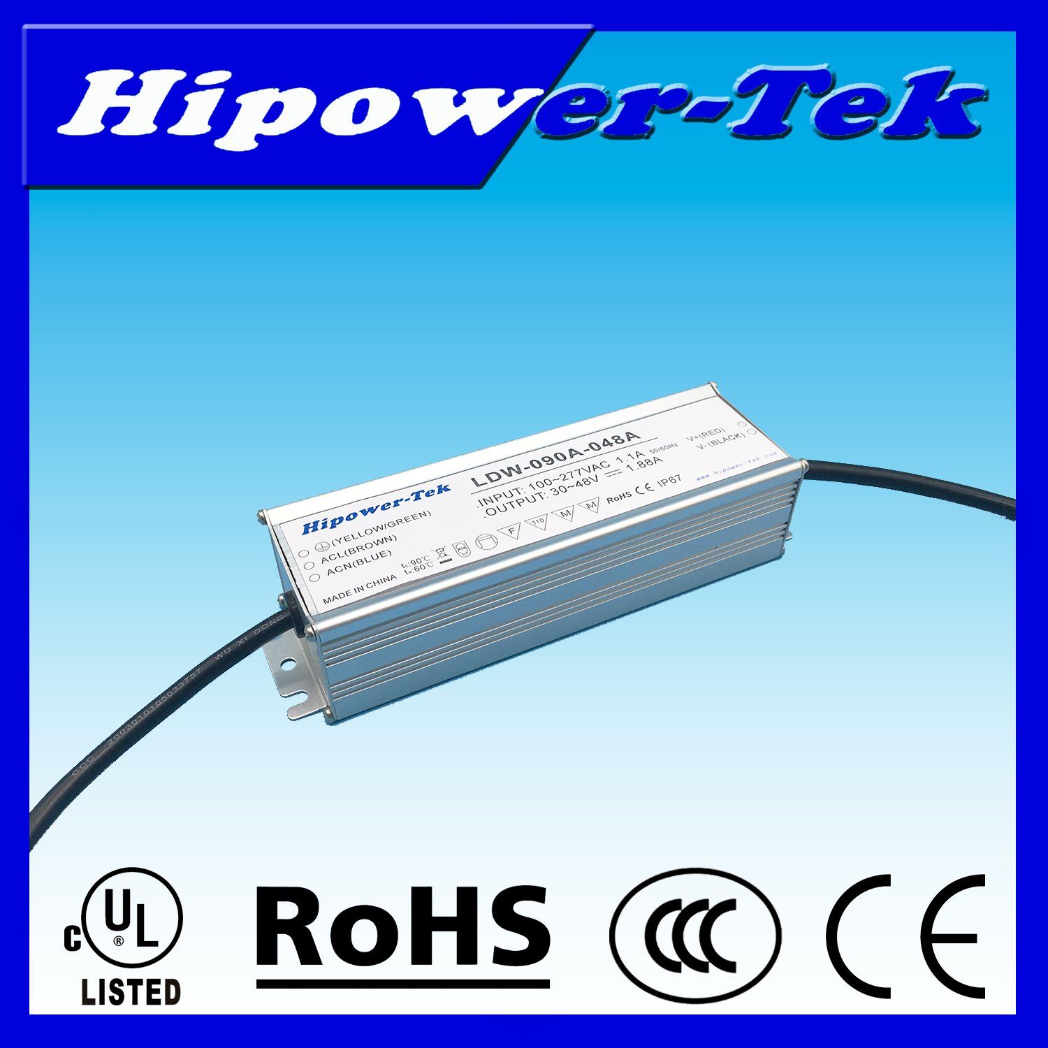 90W Economical Constant Current Outdoor Waterproof Dimmable IP67 LED Driver Power Supply