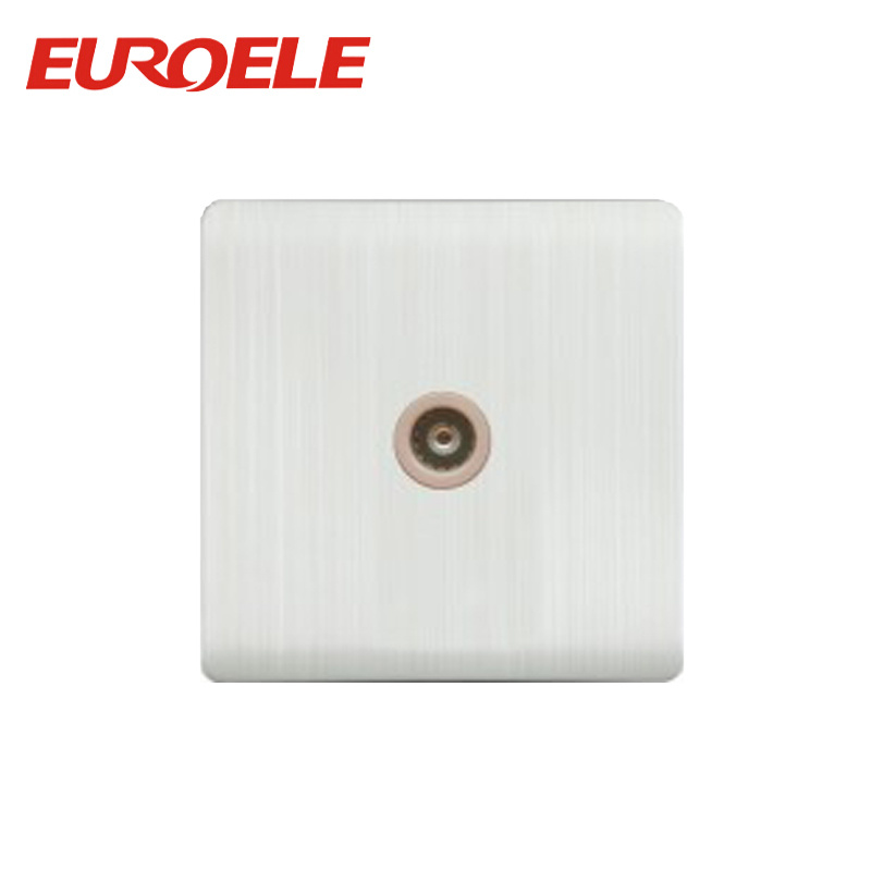 High Quality Aluminum Brushed White TV and Satellite Socket