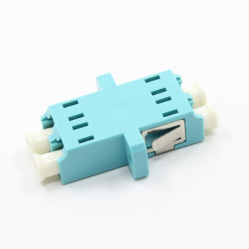 LC/PC Om3 Aqua Duplex Fiber Optical Adapter