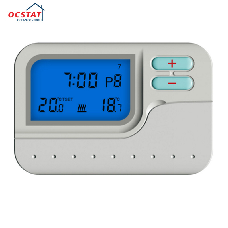 Programmable LED Blue Backlight Wired Room Thermostat