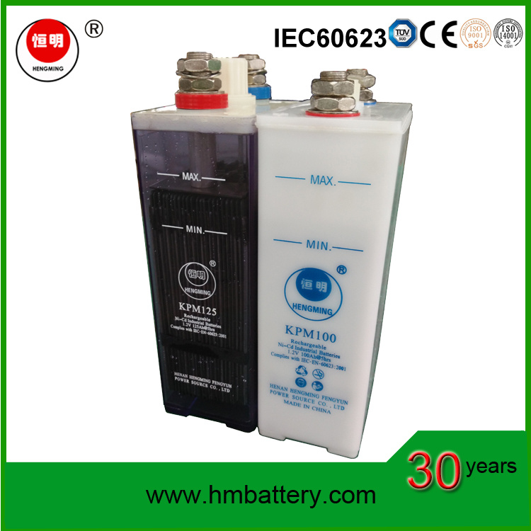 Rechargeable Nickel Cadmium Battery 1.2V 100ah for Backup Power System