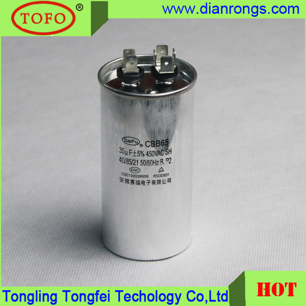 Amazing White Round Case AC 35UF Capacitor Cbb65