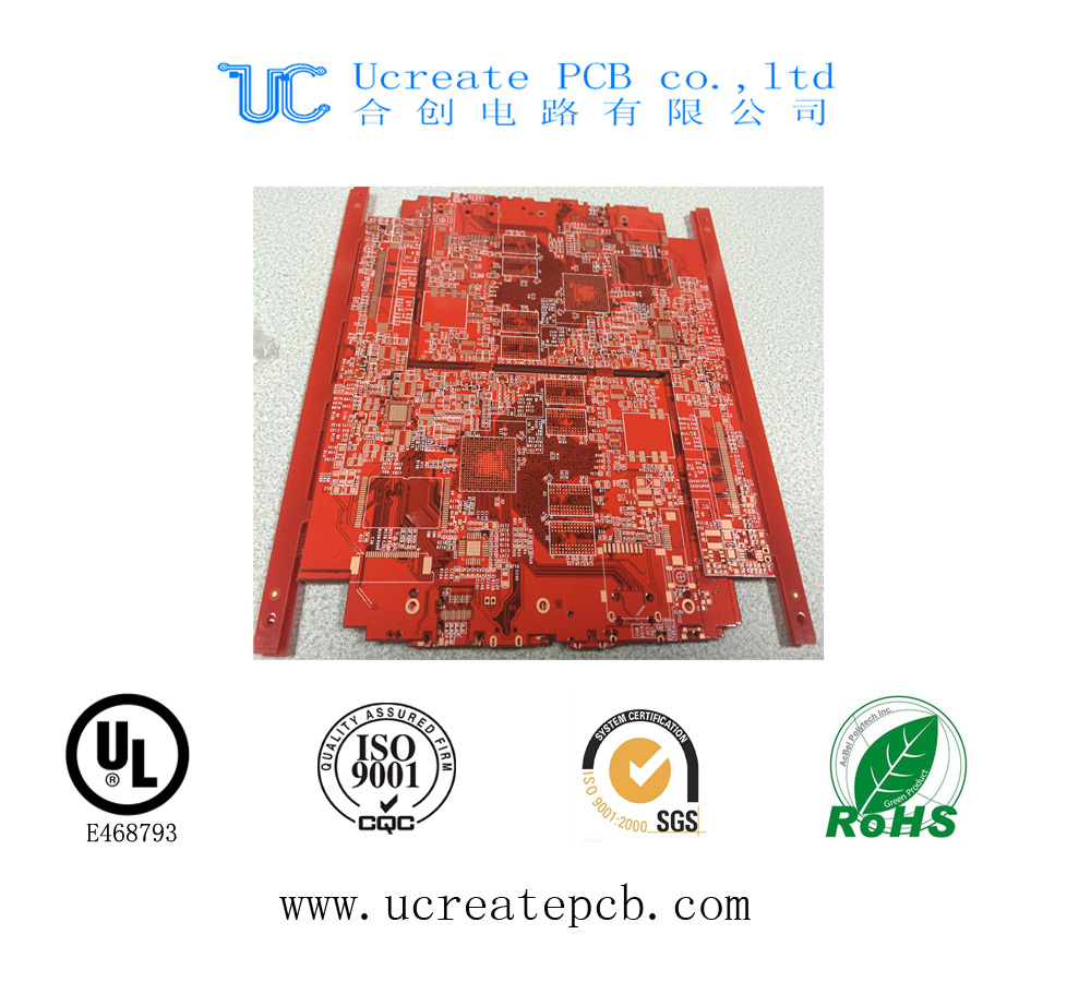 Red Solder Mask PCB Circuit Board with 8 Layer