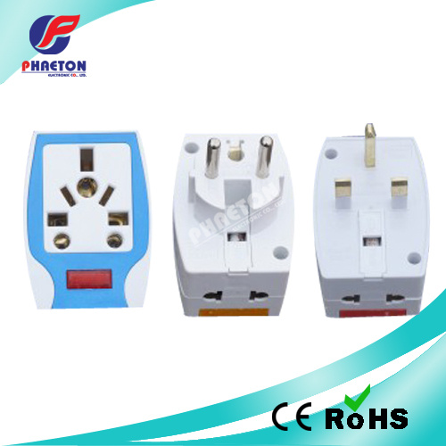 Multiuse Power AC DC Travel Adapter Socket Plug with Light