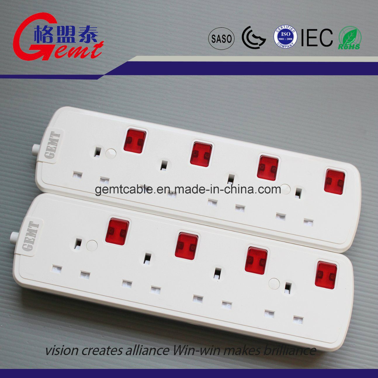 UK Standard Extention Socket Outlet Power Strip with 2 USB Ports, Extention Sockets