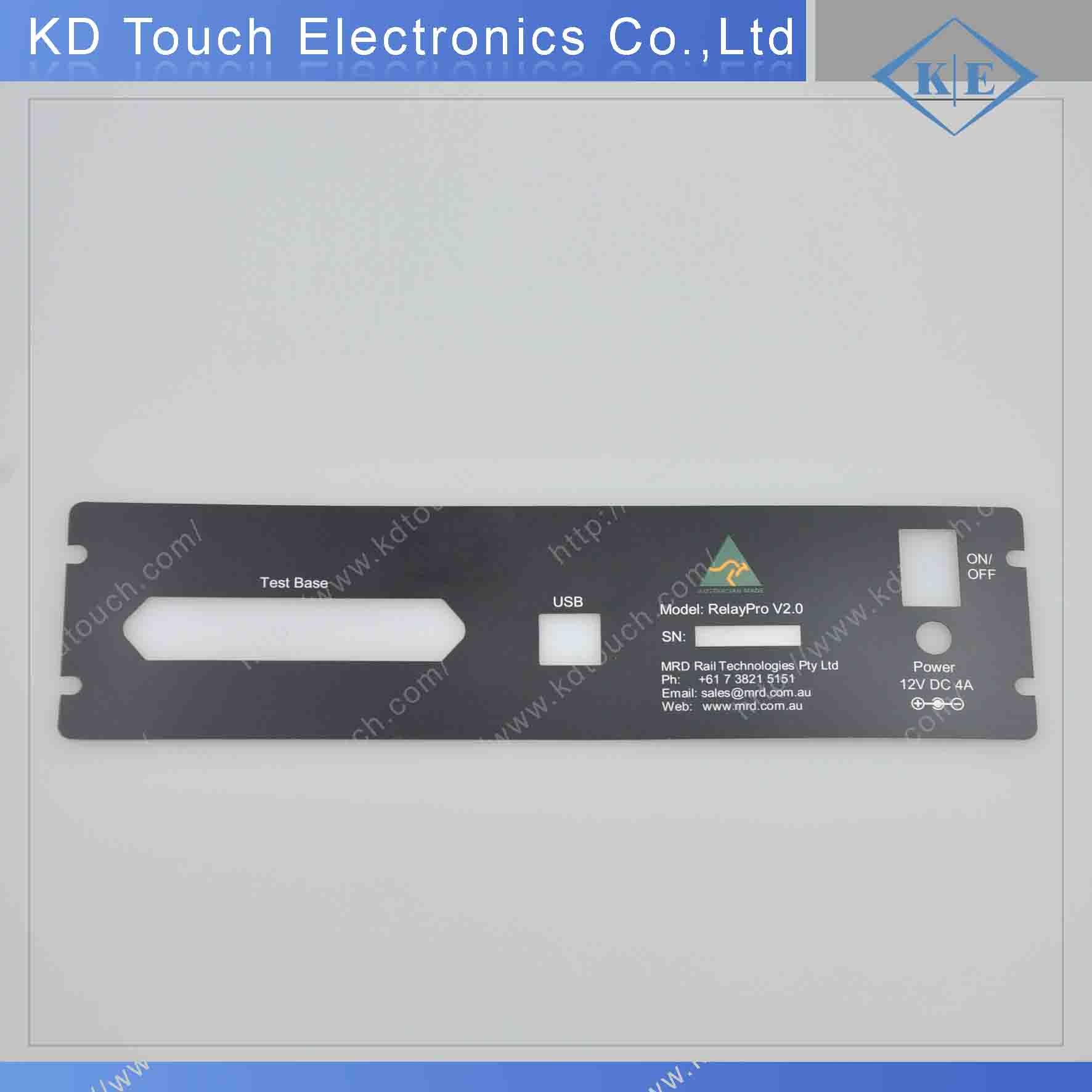 Custom Polyester Membrane Switch Overlay Nameplate Label with 3m Adhesive