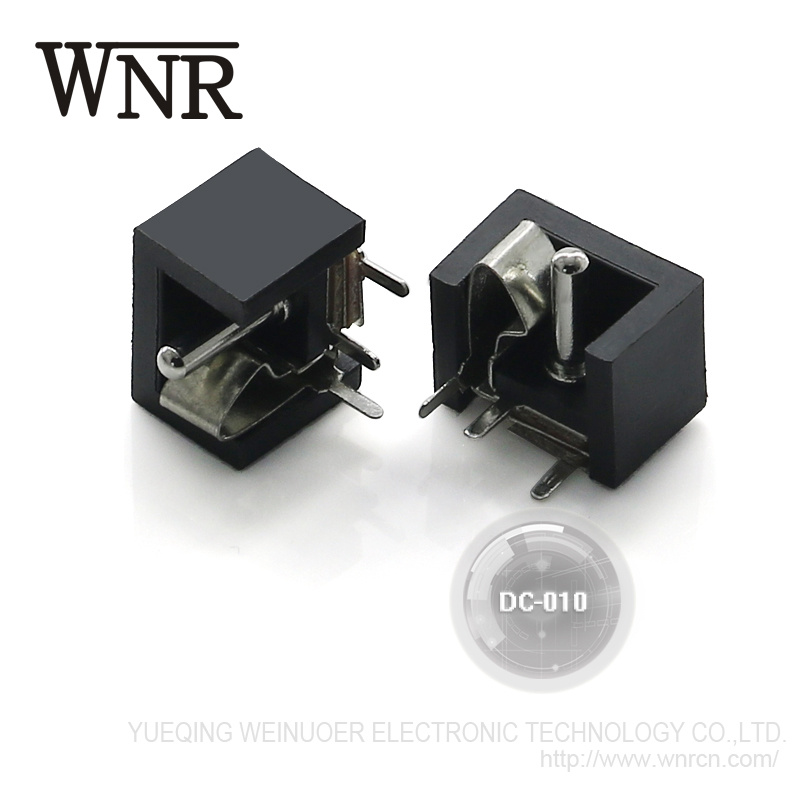 Wnre Right Angle Female DC Power Jack 3 Pin DC-010 DC Jack