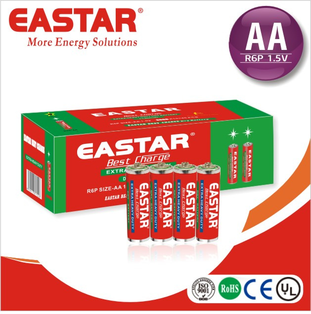 Carbon Zinc Dry Battery AA Size R6 1.5V Battery