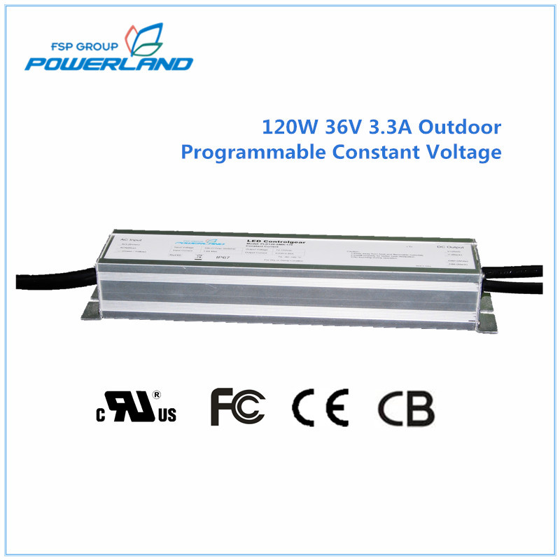 120W 36V Outdoor Programmable Constant Voltage Waterproof LED Driver
