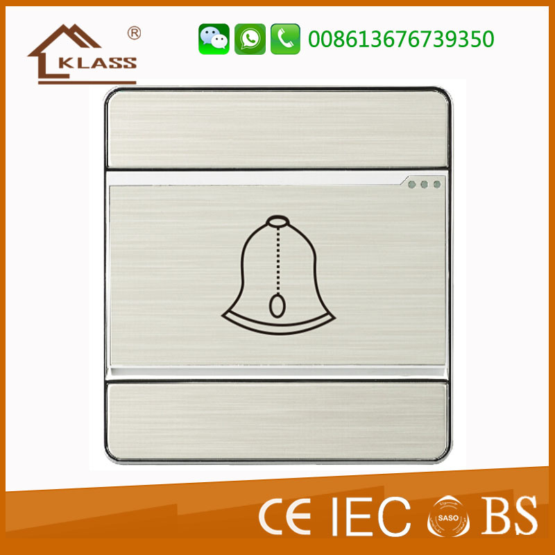 Aluminum British Standard Wire-Drawing Door Bell Wall Switch