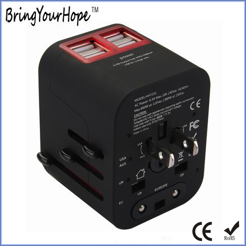 Us/Au/UK/EU Universal Travel Power Plug with 4 USB (XH-UC-014)