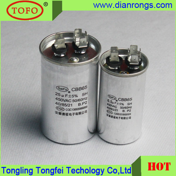 Terminals Type Air Conditioner Capacitor Cbb65 25UF