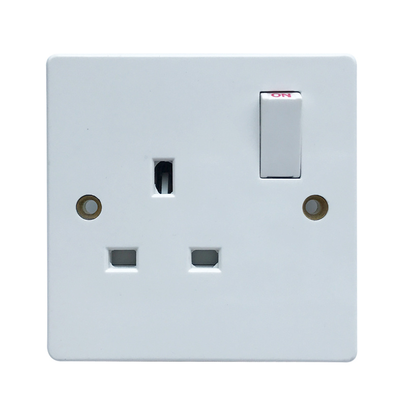 Bakelite 1 Gang 13A 3 Flat Pins Electrical Switched Socket