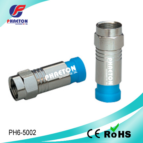 Rg59 RG6 Compression RF Cable Connector (pH6-5002)