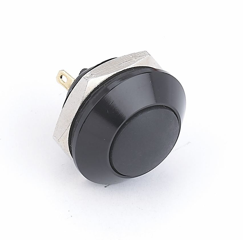 16mm Short Black-Plated Aluminum Push Button Switch