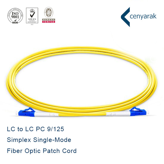LC-LC PVC Jacket Simplex Single-Mode Fiber Optic Patch Cord