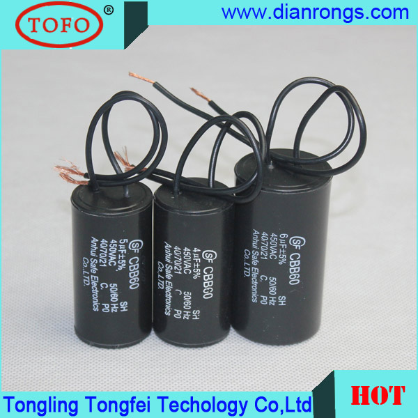 Motor Run Capacitor Cbb60 with Cable