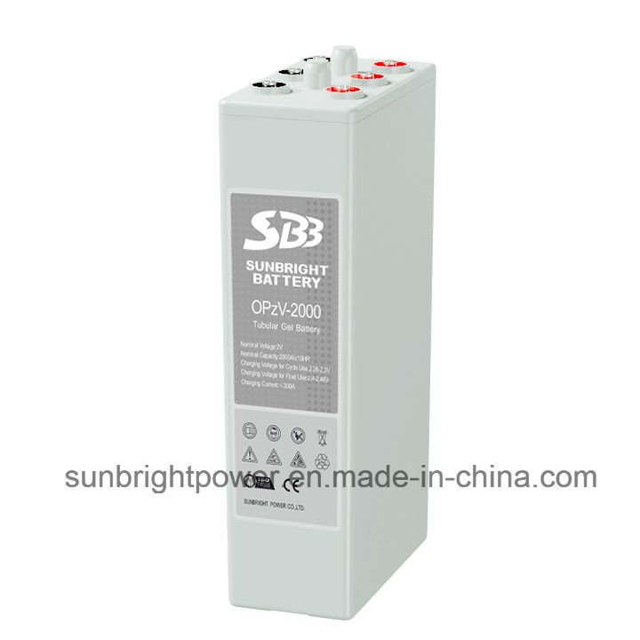 2V2000ah Solar Telecom Long Deep Cycle Gel Opzv Battery