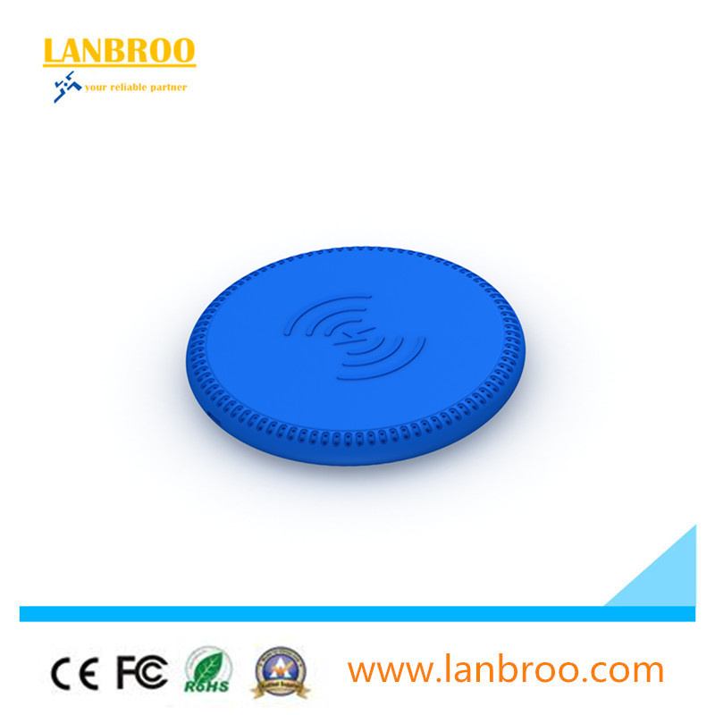 Mini Portable Rubber Wireless Charging Dock with LED Light Wireless Charger Pad