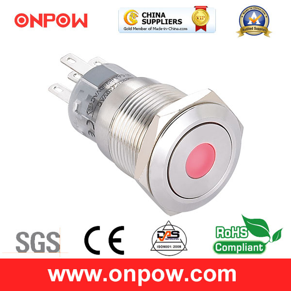 Onpow 19mm Push Button Switch (LAS1-AGQ-11D/G/12V/S, CE, UL, CCC, RoHS)