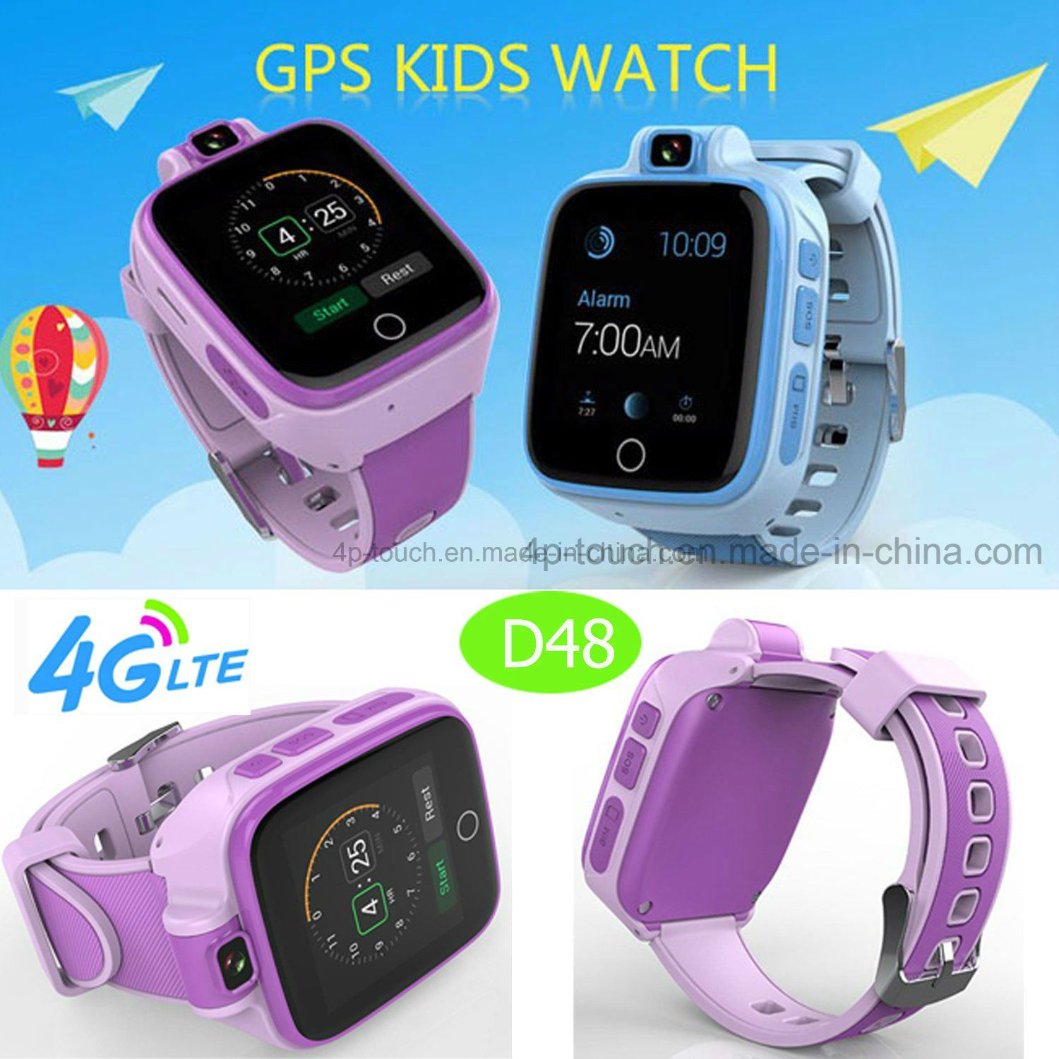 4G/WiFi Smart Watch Child GPS Tracker Watch with 1.54