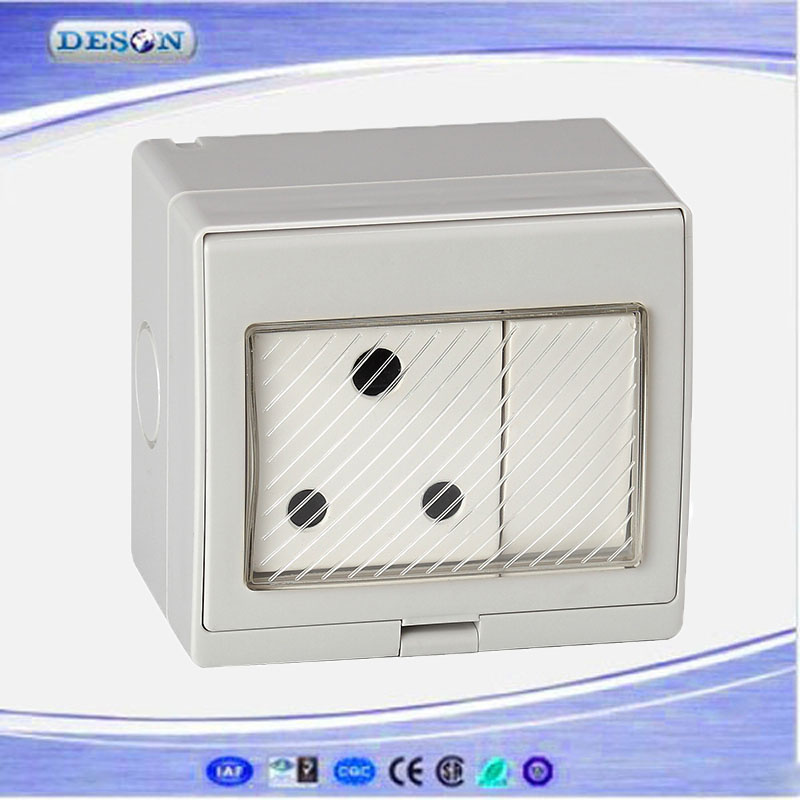 IP55 1 Gang Switch and 1 Gang South Africa Socket Waterprof Switch Socket