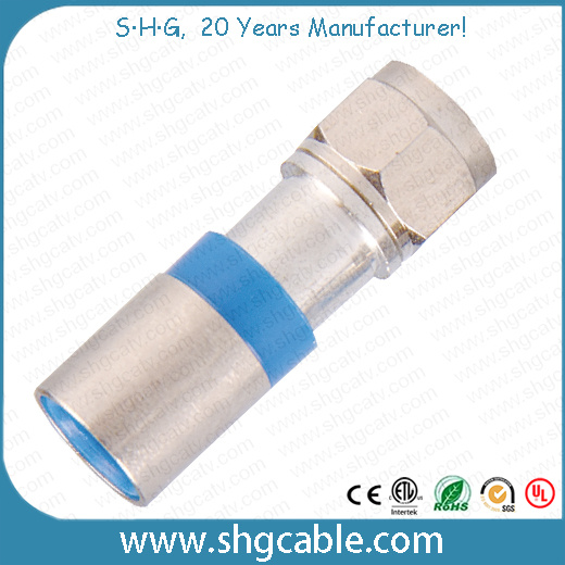 F Compression Connector for RF Coaxial Cable Rg59 RG6 Rg11 (F041)