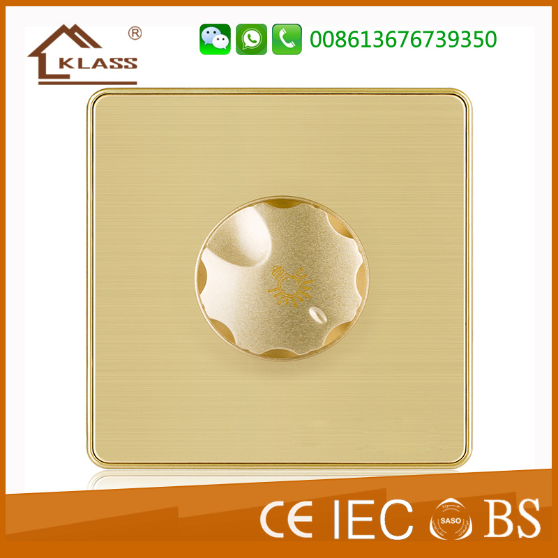 UK Standard Golden Color Modern Design Light Dimmer Switch
