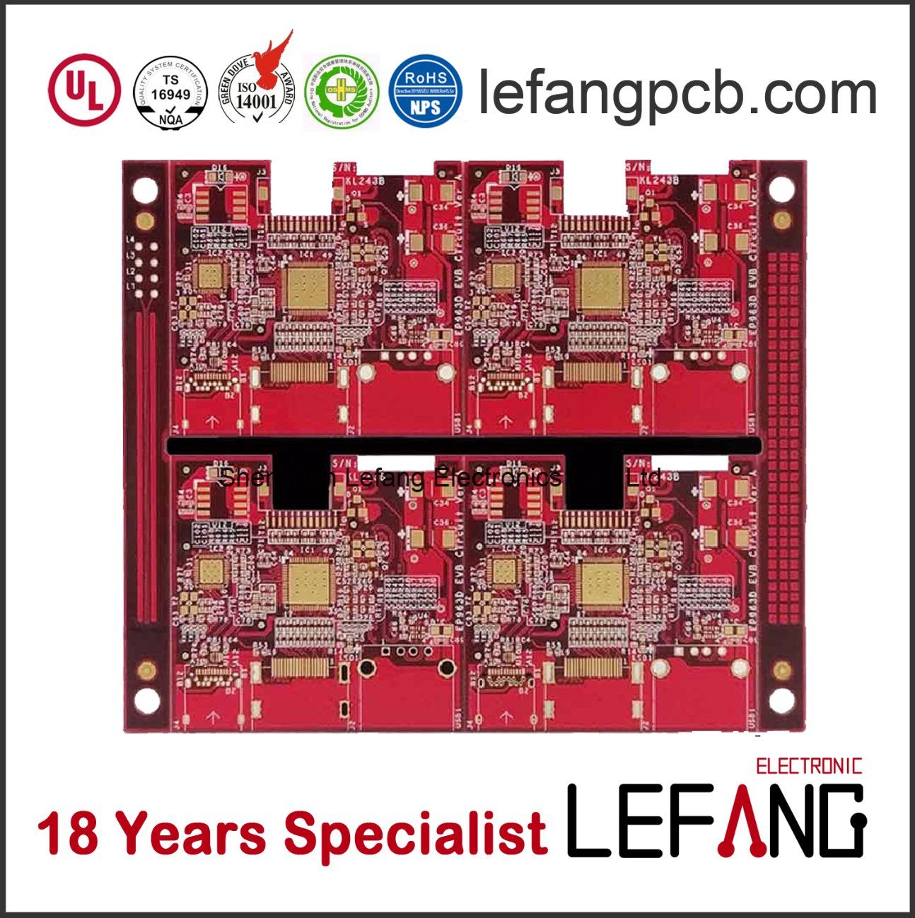 Red Solder 3oz Immersion Gold Thick Copper PCB Circuit Board