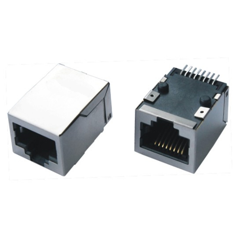 Metal Shielded Right Angle SMD RJ45 Connector with Magnetics