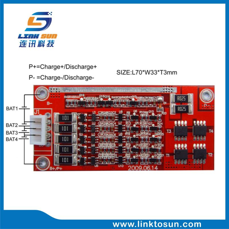 5s 6A LiFePO4 Battery Circuit Board PCM BMS with Cell Balancing
