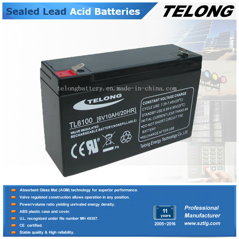 6V10ah VRLA Battery for UPS Solar Power System