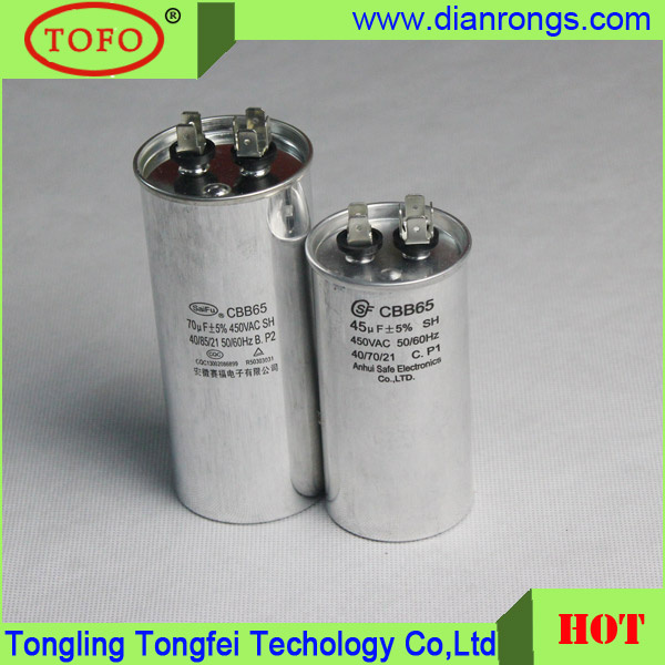 Cbb65 Aluminum Round Can AC Capacitor 60UF 20UF 25UF