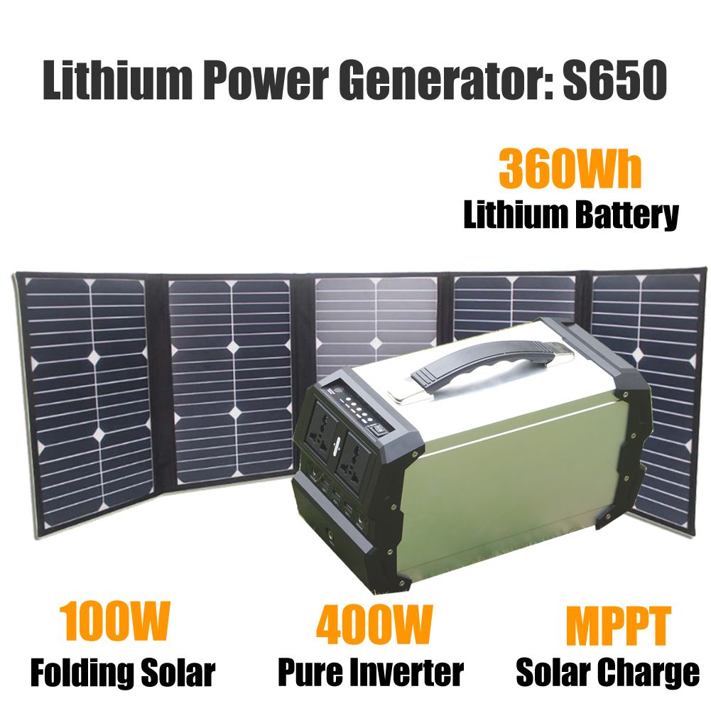 Portable Power Station with 100W Foldable Solar Panel