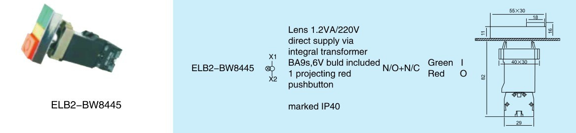 High Quality Pushbutton Switch (ELB2-BW8445)