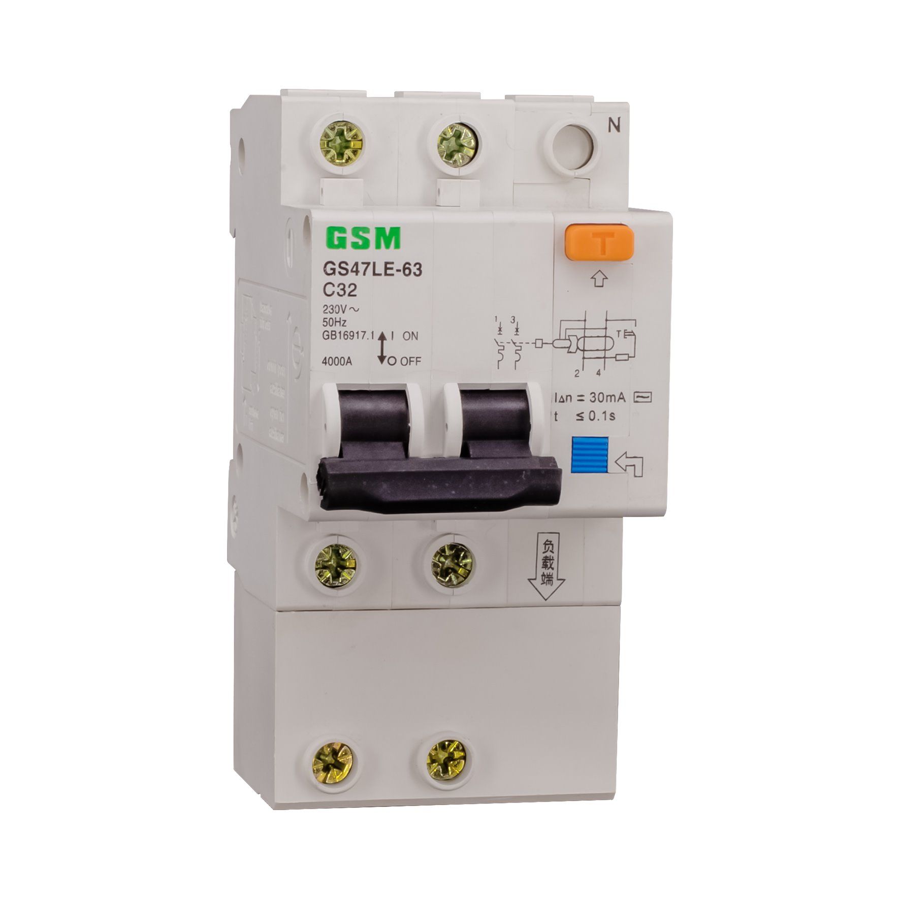 Circuit Breakerminiature Circuit Breaker, MCB, RCD, RCCB, RCBO 2p Dz47le-63