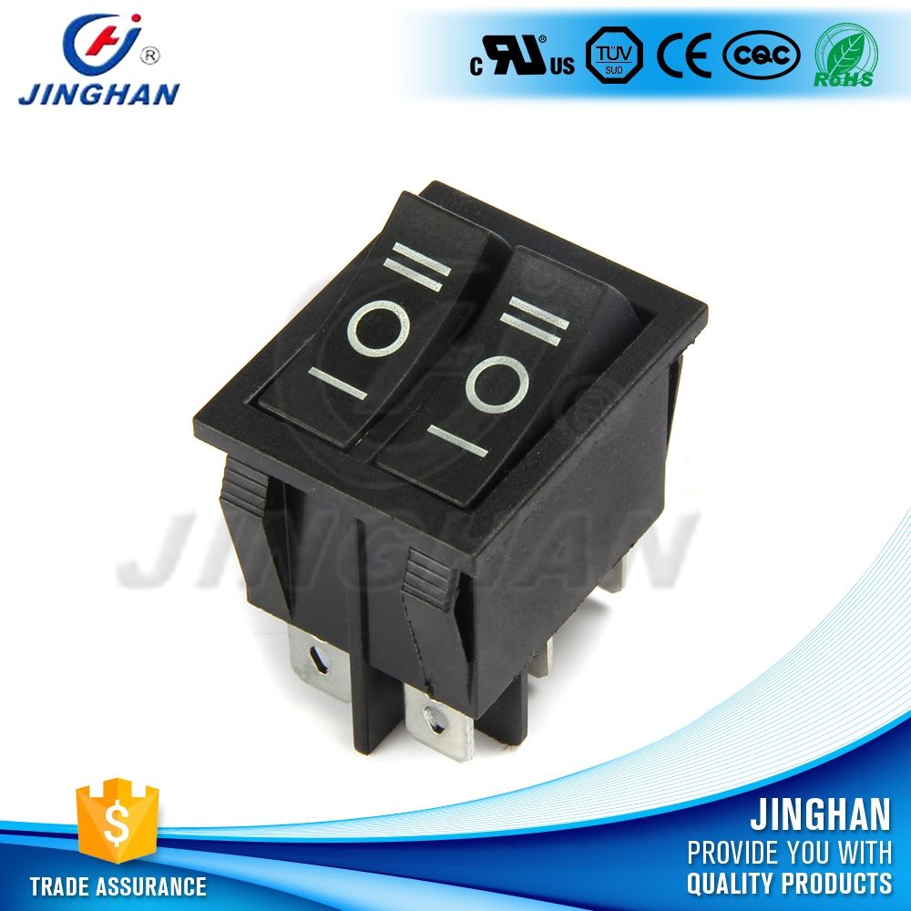 High Quality Kcd4-202/D Durable 250V Black Rocker Switch